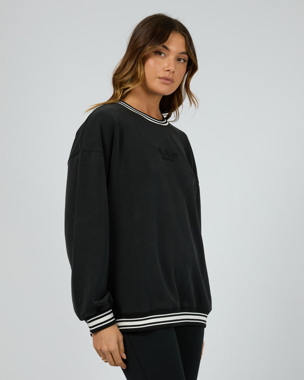 All About Eve Luxe Active College Crew Sweater - Black