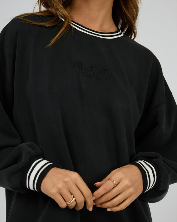 All About Eve Luxe Active College Crew Sweater - Black