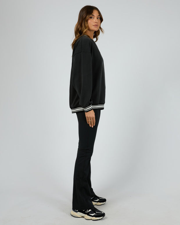 All About Eve Luxe Active College Crew Sweater - Black