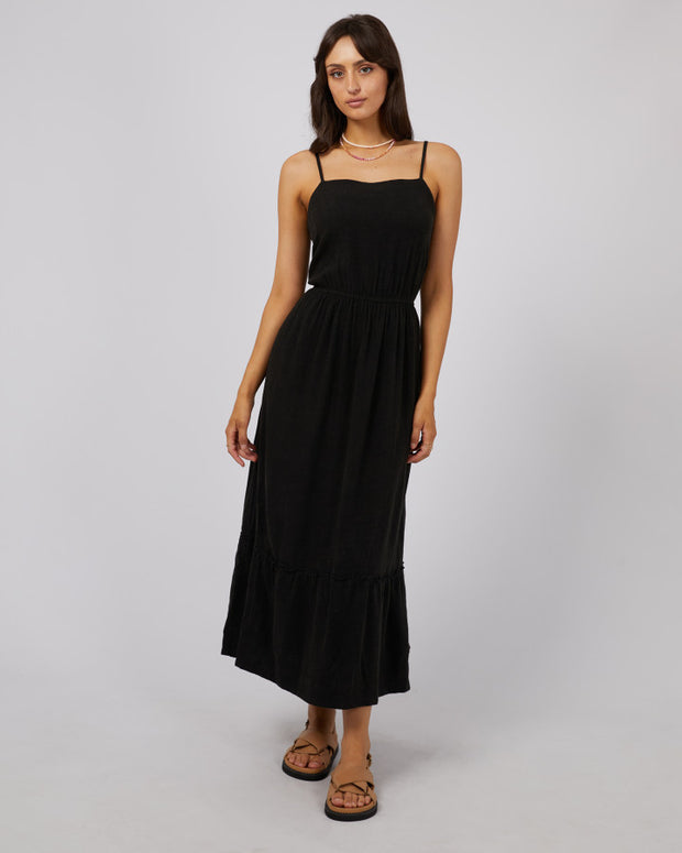 All About Eve Luxe Linen Maxi Dress - Black