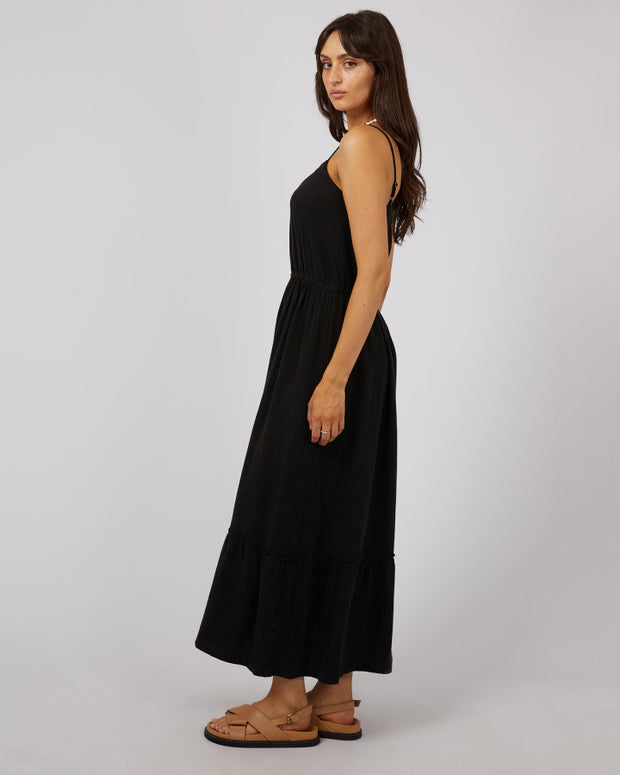 All About Eve Luxe Linen Maxi Dress - Black