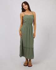 All About Eve Luxe Linen Maxi Dress - Khaki