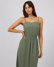 All About Eve Luxe Linen Maxi Dress - Khaki