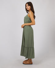 All About Eve Luxe Linen Maxi Dress - Khaki