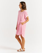 Betty Basics Maxine T-Shirt Dress - Cherry Blossom Stripe