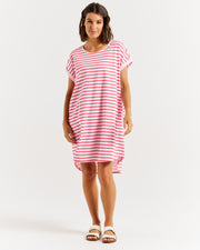 Betty Basics Maxine T-Shirt Dress - Cherry Blossom Stripe