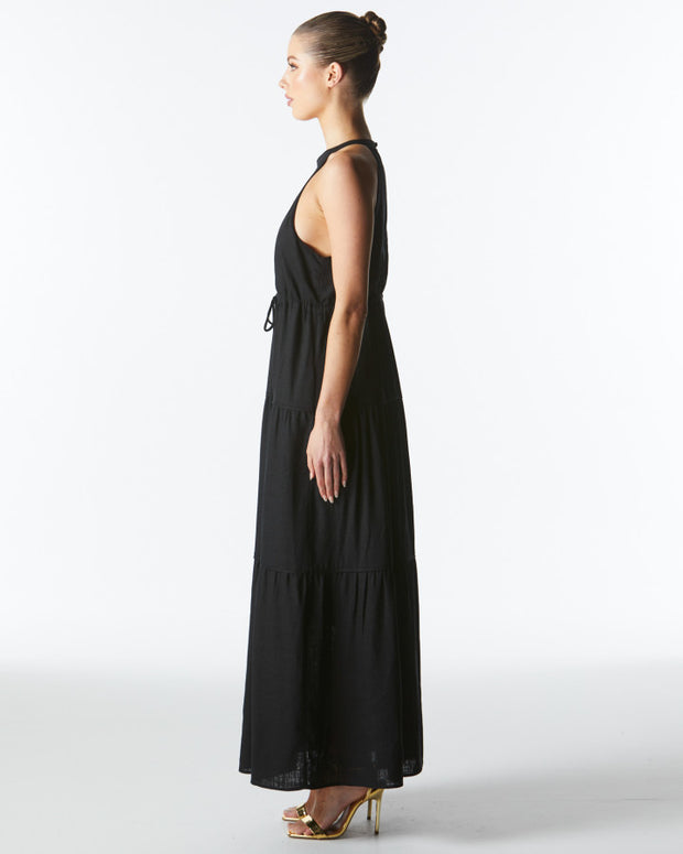 Fate + Becker Midsummer Halter Maxi Dress - Black