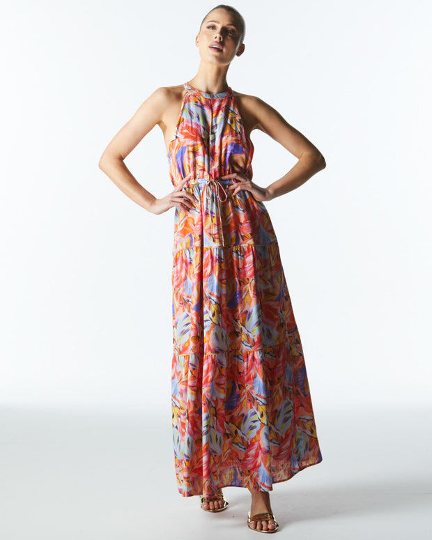 Fate + Becker Midsummer Halter Maxi Dress - Sunset Palm