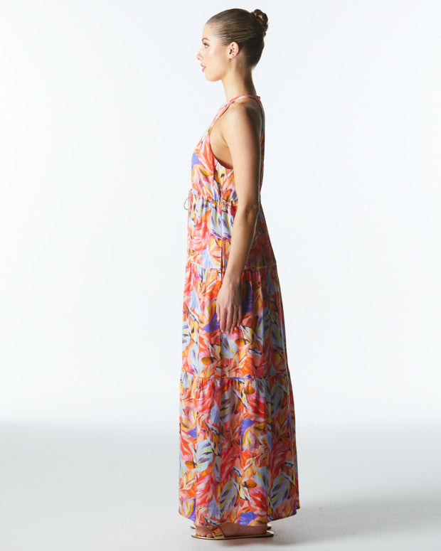 Fate + Becker Midsummer Halter Maxi Dress - Sunset Palm