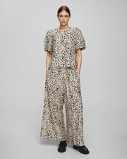 MSCH Alyona Vlora High Waist Pants - Oatmeal Leo