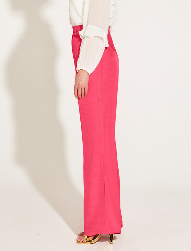 Fate + Becker One And Only High Waisted Flared Pant - Hot Pink