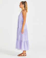 Sass Phillipa Tiered Maxi Dress - Blue/Pink Gingham