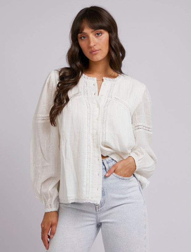 All About Eve Poet Shirt - White