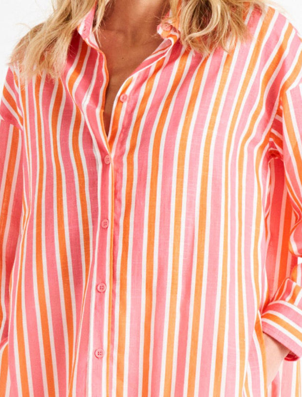 Betty Basics Quinn Shirt - Sundown Stripe