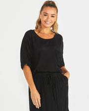 Sass Raya Oversized Top - Black