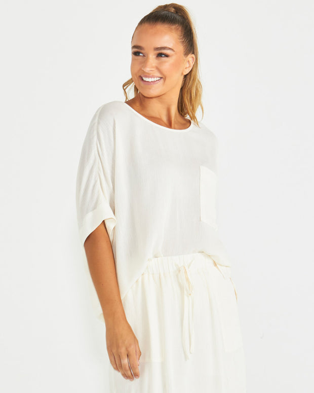 Sass Raya Oversized Top - Cream