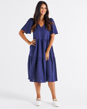 Betty Basics Regina Linen Dress - Navy