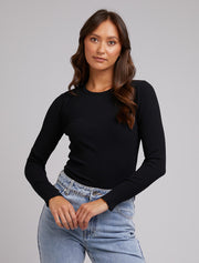 Silent Theory Rib Long Sleeve - Black