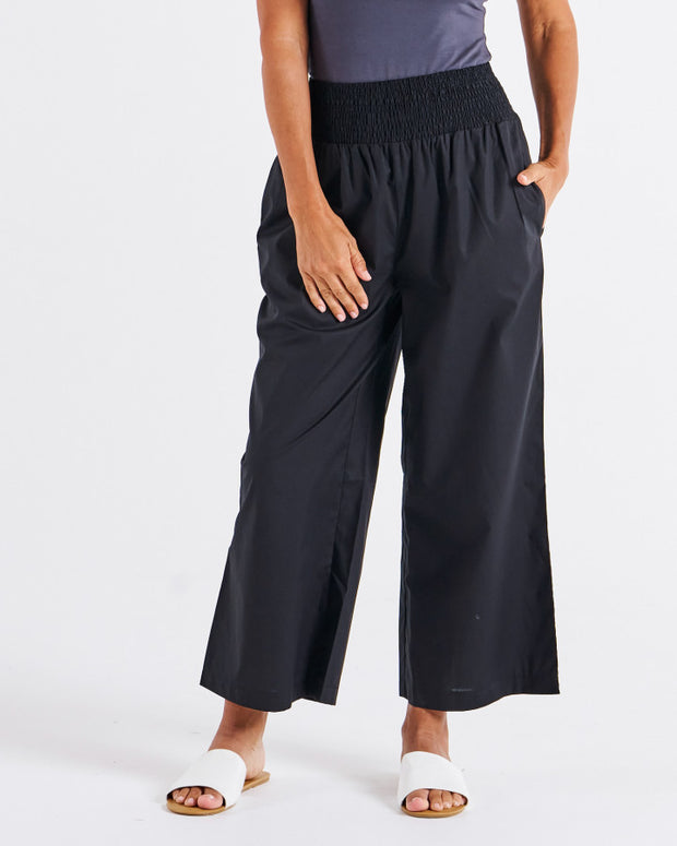 Betty Basics Sevilla Wide Leg Cotton Pants - Black