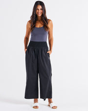 Betty Basics Sevilla Wide Leg Cotton Pants - Black