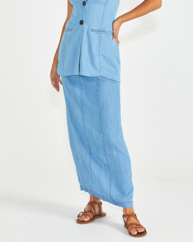 Sass Seville Maxi Skirt - Chambray