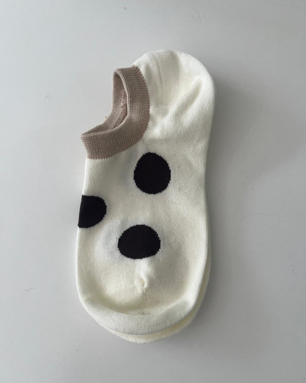 Stella + Gemma No Show Socks - Chocolate Dots
