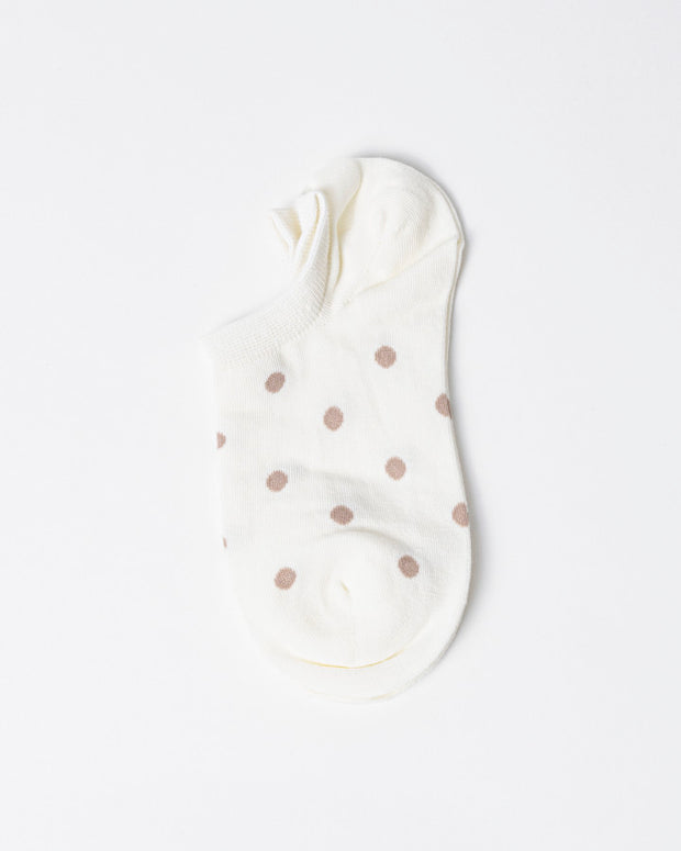 Stella + Gemma No Show Socks - Cream Dots