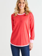 Betty Basics Sophie Knit Jumper - Pink Tipping