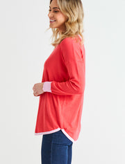 Betty Basics Sophie Knit Jumper - Pink Tipping