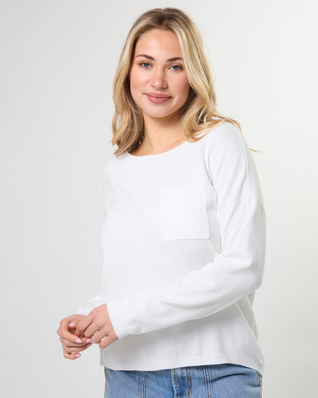 Stella + Gemma Street Pocket Jumper White