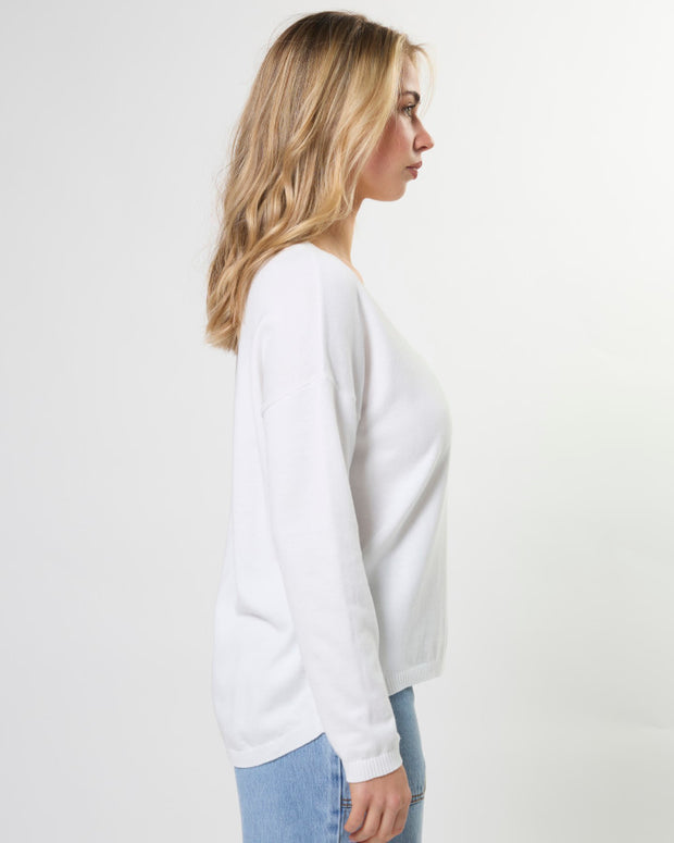 Stella + Gemma Street Pocket Jumper - White