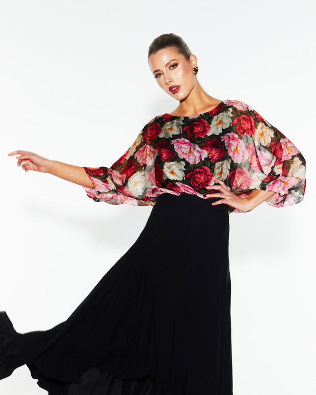 Fate + Becker Sunlight and Shadow Silk Top - Oscar Floral