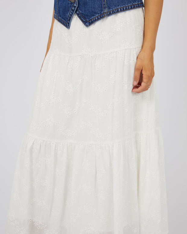 All About Eve Sutton Broderie Maxi Skirt - Vintage White