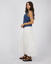 All About Eve Sutton Broderie Maxi Skirt - Vintage White