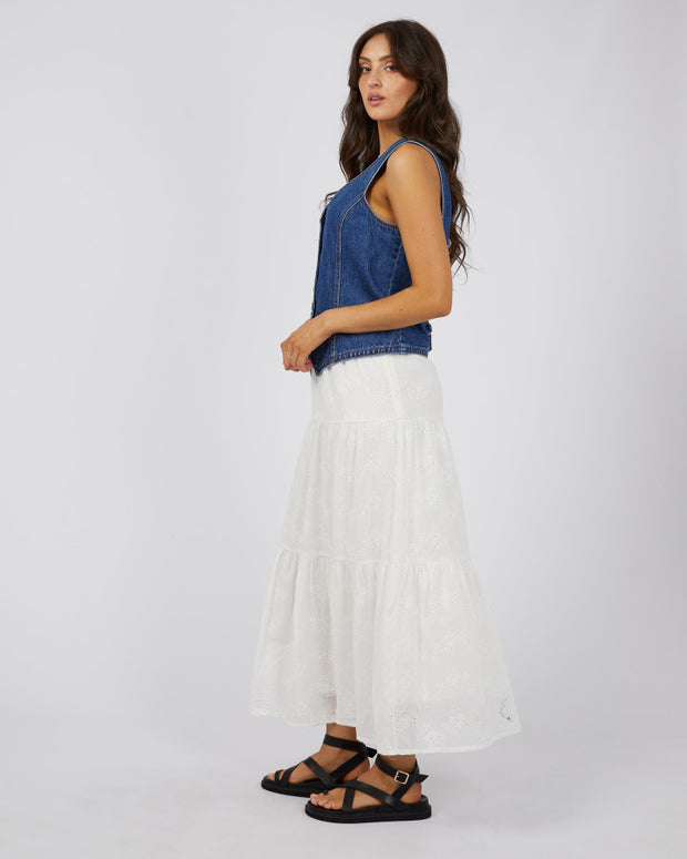 All About Eve Sutton Broderie Maxi Skirt - Vintage White