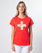 Stella + Gemma T-Shirt - Flame Garden Party Cross