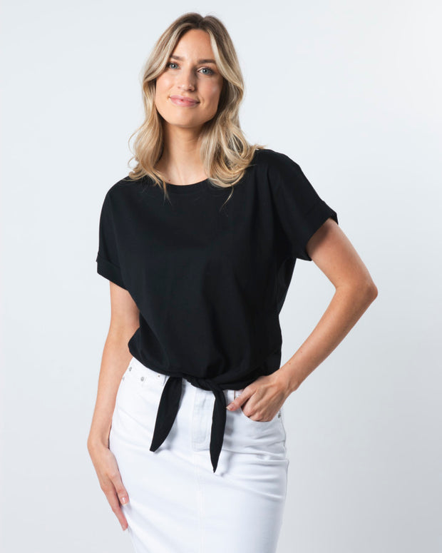 Stella + Gemma Tie Top - Black