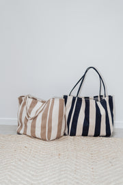 Lemon Tree Rayas Tote Bag - Navy Stripe