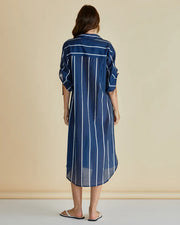 Betty Basics Hayman Shirt Dress - Navy/White Stripe