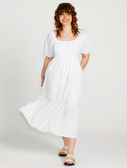 Sass Violet Midi Dress - White