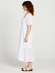 Sass Violet Midi Dress - White