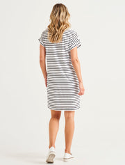 Betty Basics Zena T-shirt Dress - White/Black Stripe