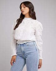 All About Eve Paige Top - White