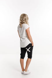 Home-lee 3/4 Apartment Pants - Black with White x print
